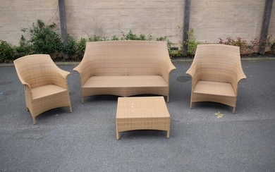 A FOUR PIECE OUTDOOR LOUNGE SETTING BY DEDON (A/F)