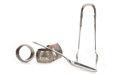 A GEORGE III SILVER MARROW SCOOP ALONG WITH