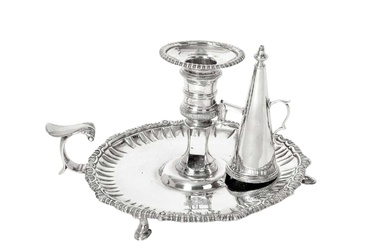 A George III Silver Chamber-Candlestick by William Cafe, London, 1764