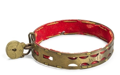 A George III engraved brass dog collar, late 18th/early 19th century