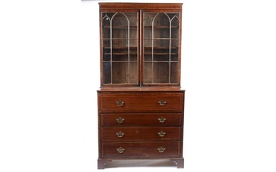 A George III mahogany secretaire bookcase