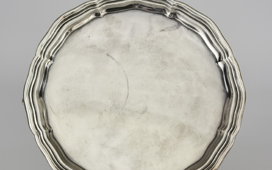 A George V Silver Circular Salver by Ollivant & Botsford,...