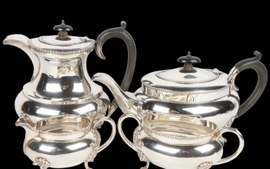 A George V silver 4-piece tea set, Charles Weale, Birmingham...
