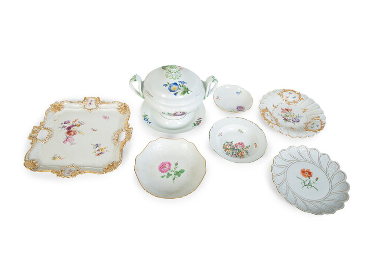 A Group of Miscellaneous Meissen Porcelain Dinnerware