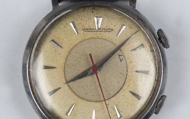 A Jaeger-LeCoultre Memovox alarm steel cased gentleman's wristwatch, the signed jewelled P489/1