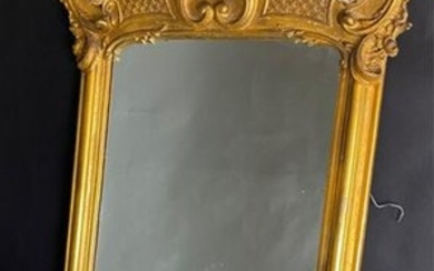 A LARGE 19TH C. GILTWOOD MIRROR