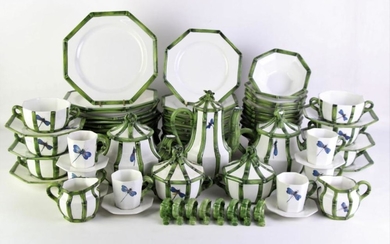 A Large Italian Dinner Service Inc Serving Dishes, Utensils and Napkin Rings (Pattern No 70055 Costa)