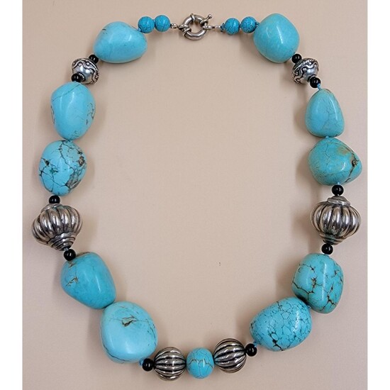A Large Vintage Turquoise Necklace
