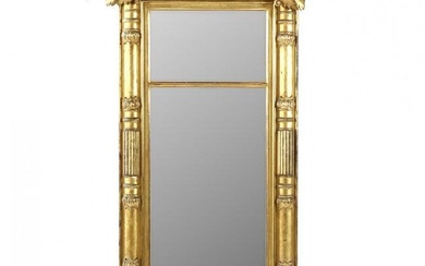 A Late Classical Carved and Giltwood Pier Glass