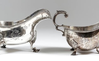 A Late Victorian Silver Sauce Boat and an Edward...