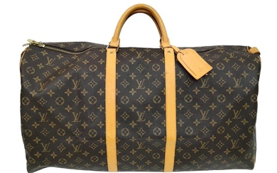 A Louis Vuitton Monogram Keepall 60 Travel Bag. Leather...