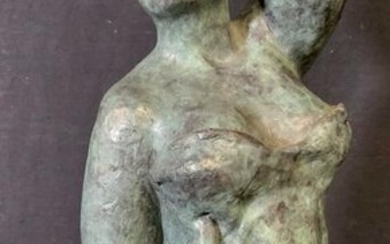 A. MAYA Signed Bronze Sculpture of a Woman