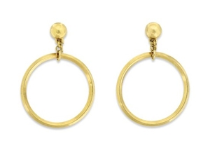 A PAIR OF GILT-METAL HOOP CLIP ON EARRINGS, UNMARKED, SECOND HALF 20TH CENTURY