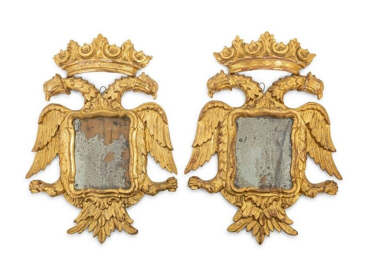 A Pair of Continental Giltwood Mirrors