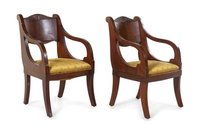 A Pair of Empire Style Painted Fauteuils