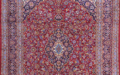 A Persian Hand Knotted Mashad Carpet, 384 X 295