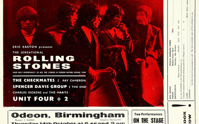 A Rolling Stones Concert Handbill For Two Shows At The Birmngham Odeon, UK