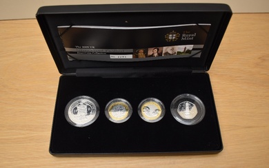 A Royal Mint UK 2009 Silver Proof Piedfort Four Coin Collection in case with certificate, Henry VIII