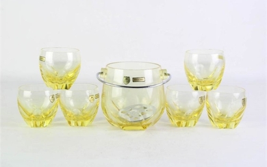 A Suite of Bormea Lead Crystal Glasses with Small Ice Bucket (Dia10.5cm)