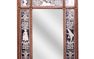 A Venetian-Style Etched Paneled Mirror