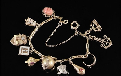 A Victorian Goldfilled Charm Bracelet.