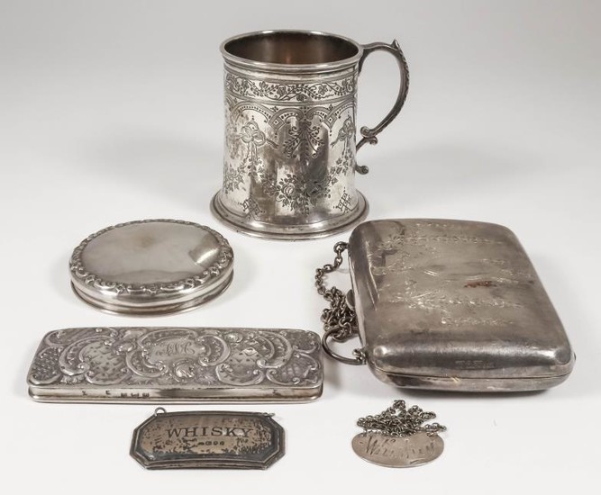 A Victorian Silver Christening Mug, and mixed silverware, the...