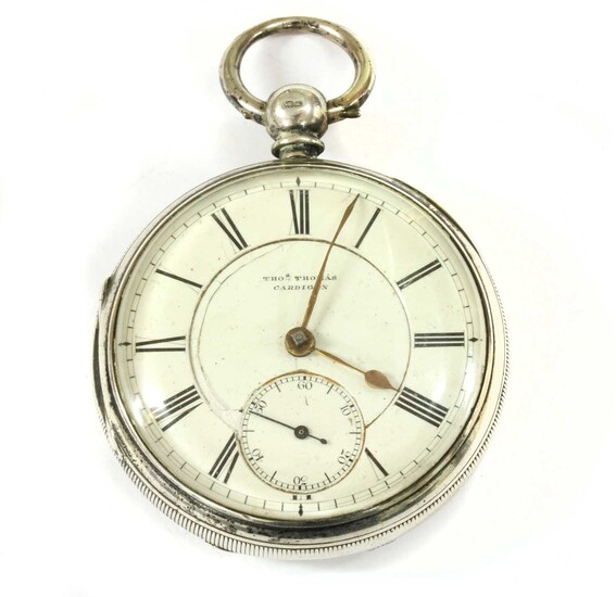 A Victorian sterling silver fusee lever open-faced pocket watch.