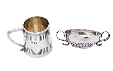 A Victorian sterling silver miniature mug, London 1883 by Daniel and Charles Houle