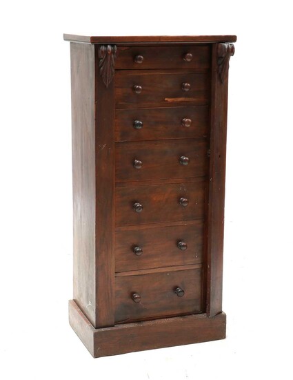 A Victorian walnut Wellington chest