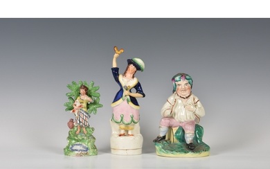 A Walton Staffordshire pearlware bocage figure, with a pasto...