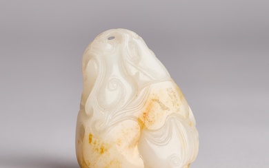 A White and Russet Jade 'Double-Gourd' Pendant, 18th/19th Century