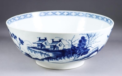 A Worcester Blue and White Porcelain Bowl, Circa 1768,...
