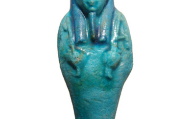 A beautiful Egyptian blue faience ushabti