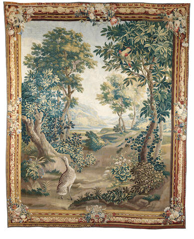 A charming Aubusson verdure tapestry