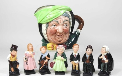 A collection of Royal Doulton Dickens figures, together with a...