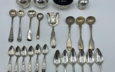 A collection of sterling silver and white metal items...