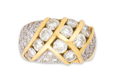 A diamond and eighteen karat gold ring