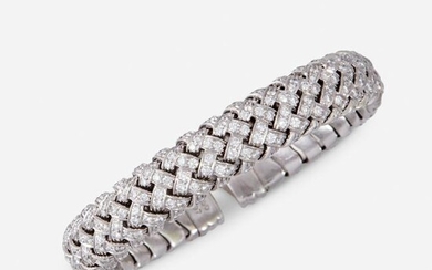 A diamond and platinum cuff bracelet, Tiffany & Co.