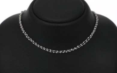 SOLD. A diamond necklace set with numerous faceted grey diamond beads, mounted in 18k white gold. W. app. 2.5 mm. L. app. 89 cm. – Bruun Rasmussen Auctioneers of Fine Art