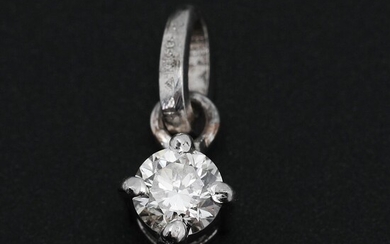 NOT SOLD. A diamond pendant set with a brilliant-cut diamond weighing app. 0.16 ct., mounted in 14k white gold. L. incl. eye-let app. 11 mm. – Bruun Rasmussen Auctioneers of Fine Art