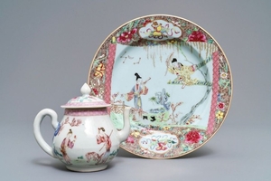 A fine Chinese famille rose teapot and a 'Romance …