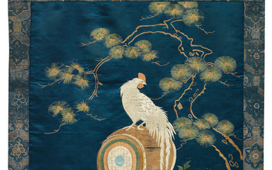 A fine silk embroidery of a rooster