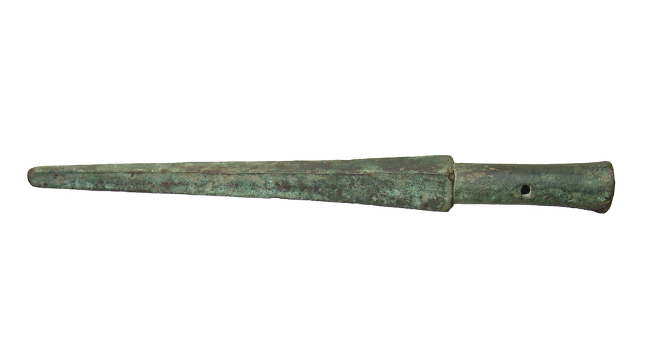 A heavy Near Eastern bronze spear butt