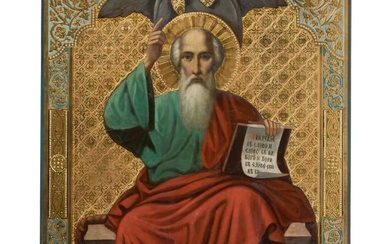 A large Russian icon showing Evangelist John the Theologian, late 19th century