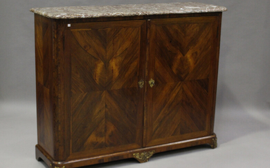 A late 18th century French kingwood and gilt metal mounted side cabinet, the carcass indistinctly st