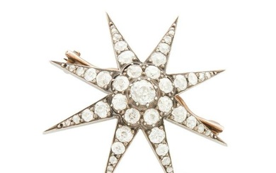 A late 19th century diamond star brooch, circa 1890