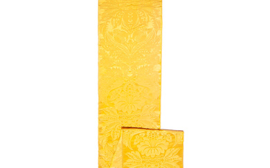 A length of yellow damask silk 19th century, probably French...