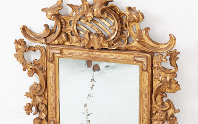 A mirror, 18th century, Louis XV, cut decoration, gilt.