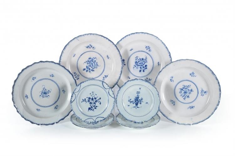 A miscellaneous assortment of Staffordshire pearlware blue and white plates