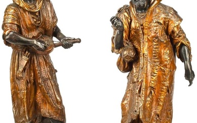A pair of Austrian Viena Enamel cold painted metal figures
